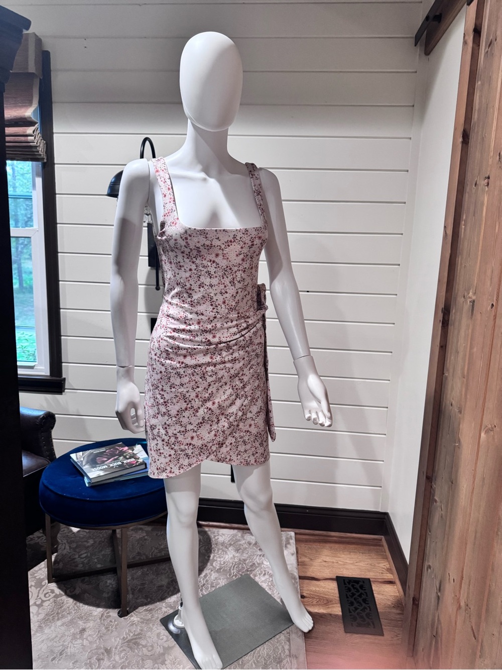 Wilfred Pink Floral Tie-Waist Mini Dress